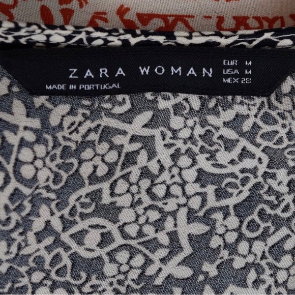 Zara | Black & Orange Shirt Fringe Print Color Block Mini Dress Medium - Picture 5 of 9